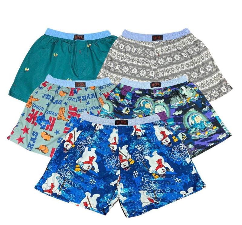 COMBO 5 QUẦN NGỦ NAM H33 siêu mát  mặc ngủ  mặc ở nhà   mặc  đi chơi  đi biển thoải mái Cotton - Kate  Menswear quansip dui sip  nam lot quầnlótnam cỡlớn boxer khô sạch loang  chính 
