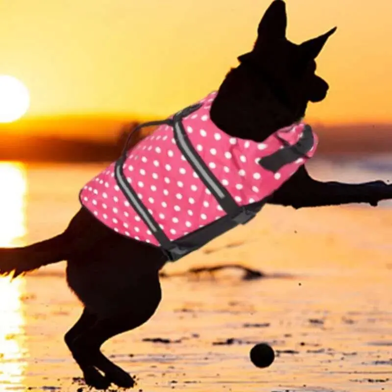 Ripstop Reflective Adjustable Life Jacket Dogs with Rescue Handle for Swimming