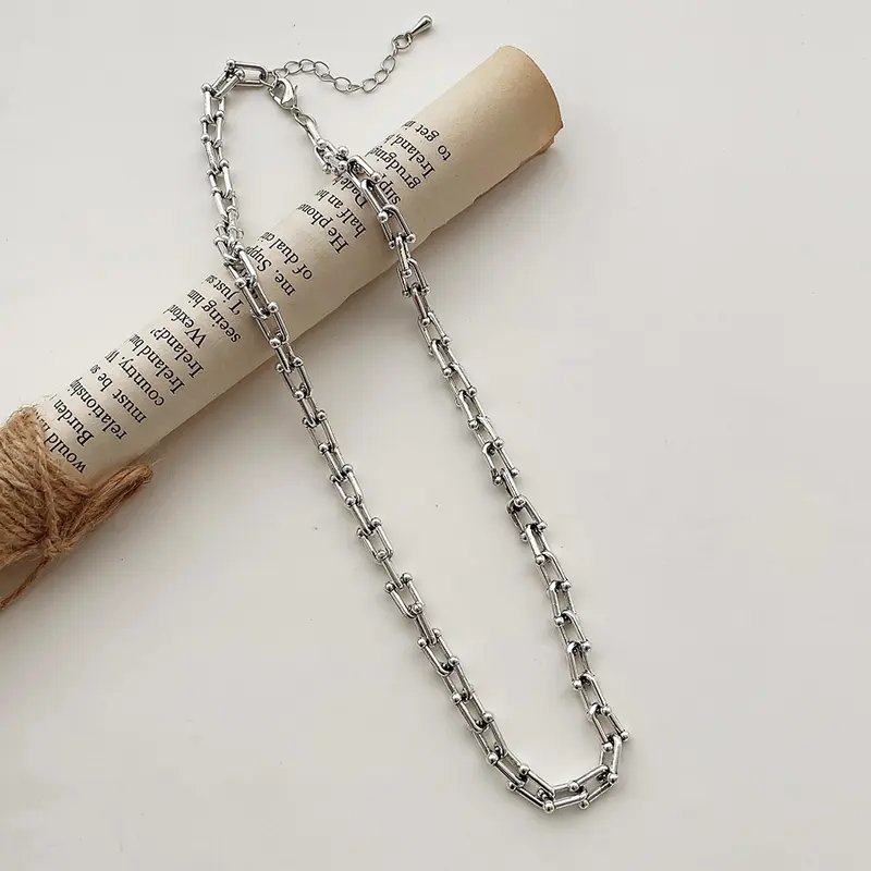 Vòng Cổ Dây Chuyền Kim Loại, Mặt Dây Chuyền Hình Chữ U, Dành Cho nam Và Nữ, Trang Sức safetypin accessory vòngcổ nam safetypins chínhhãng 3