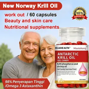 ✅ Beli 2 gratis 3✅Original Import Minyak Krill Antartika/Kapsul Suplemen Astaxanthin/Minyak Udang Mengandung Fosfor/Baik untuk Kesehatan Jantung dan Persendian/Omega-3 Pelindung dengan Manfaat Antioksidan/Suplemen Makanan Alami Aman Cepat Diserap