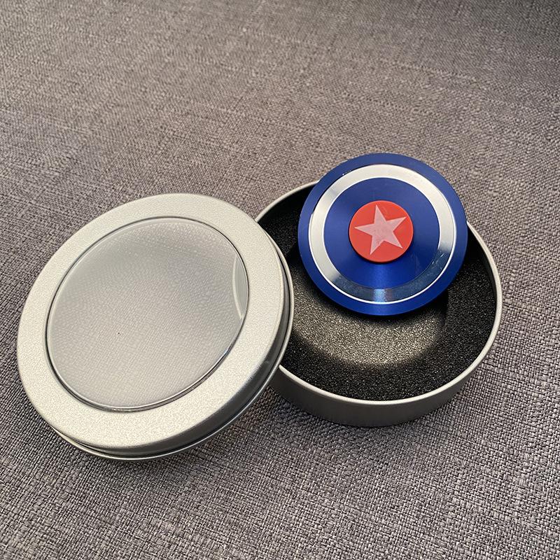 Product Introduction of Spider-Man Captain America Shield Fidget Spinner Metal Finger Spinner Toy for College Students Cool Stress Relief 9