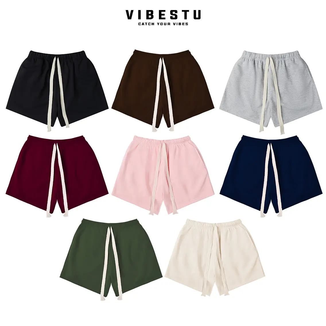Quần Short Nỉ 2 Da Local Brand VIBESTU , Quần Đùi Ngắn Form Unisex Nam Nữ