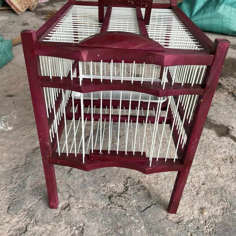 Lồng tắm chim chào Mào, hoạ mi, chích choè phun sơn nan cáp quang có khay tắm kèm theo