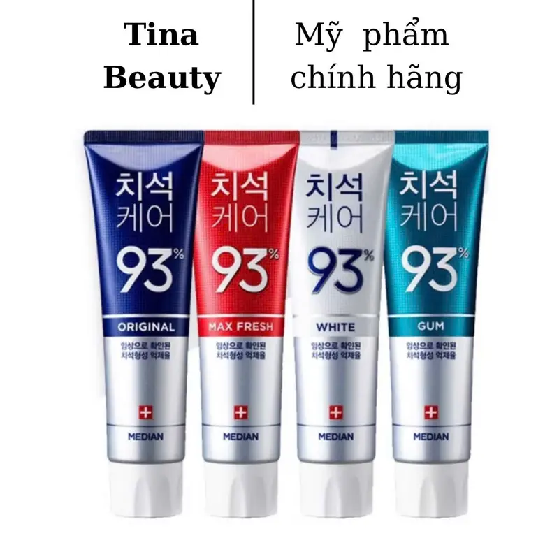 COMBO 4 Tuýp Kem Đánh Răng Median 93% Hàn Quốc (120g x 4 tuyp) Women 4