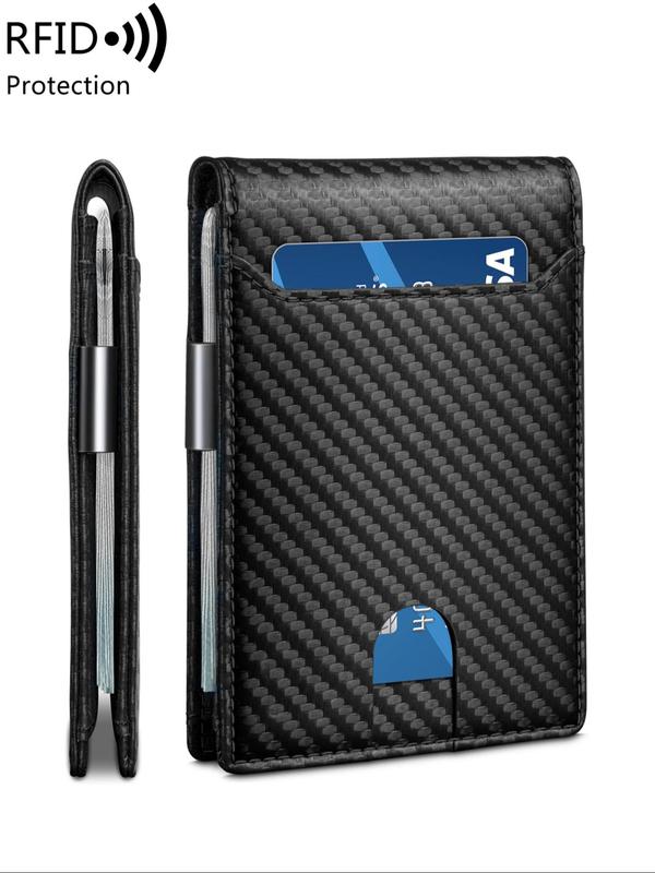 Men's Business Minimalist Fashion Bifold Wallet, Simple Plain Thin Multifunction Credit Card Holder, Trendy Rfid Wallet for Work & Daily Use As Gift for Men 1