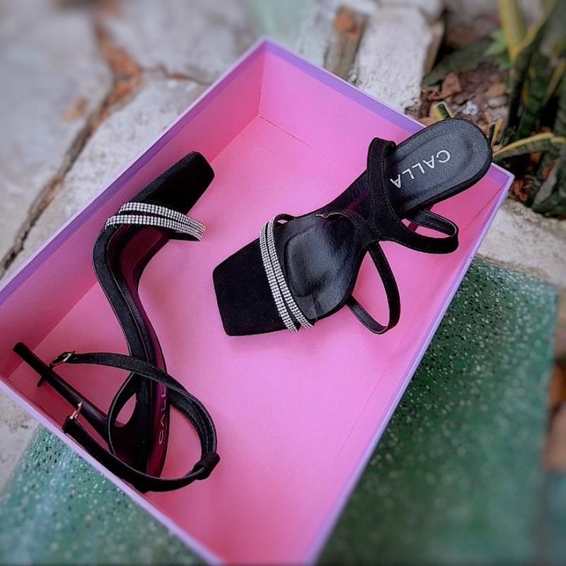 Sandal cao gót 2 dây đá Calla cao 7-9-11-12cm sang trọng Nữ DéP