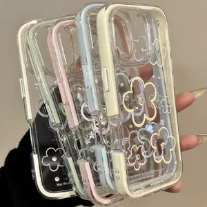 Kompatibel dengan iPhone Bunga merah muda kecil Kasus ponsel 11 12 13 14 15 16  Kasus ponsel iPhone 11 PRO MAX 12 PRO MAX 13 PRO MAX 14 14PLUS 14PRO MAX 15 15PLUS 15PRO MAX 16PRO MAX Casing yang cantik X XSMAX XR 7 8PLUS