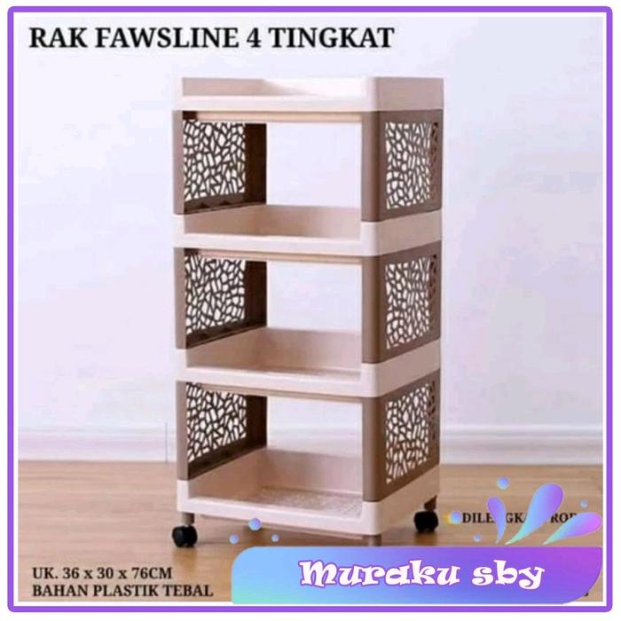 Gambar Rak Susun Serbaguna / Rak Susun Plastik 4 Tingkat Kecil Fawsline FR 204K dari Muraku Sby Kota Surabaya Tokopedia
