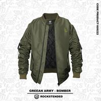 Gambar Jaket Bomber VARSITY Panjang Pria bordir ROCKSTENDED Nyaman Keren Casual - Green army, S dari Rockstended store Kab. Bandung Barat 1 Tokopedia