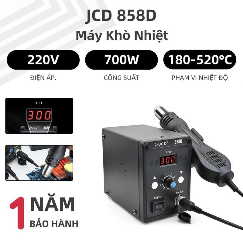 Máy khò nhiệt hàn JCD 858D-B 750W/220V điều chỉnh nhiệt độ 100-500 °C cho các công cụ nhiệt hàn SMD BGA soldering  stations 1