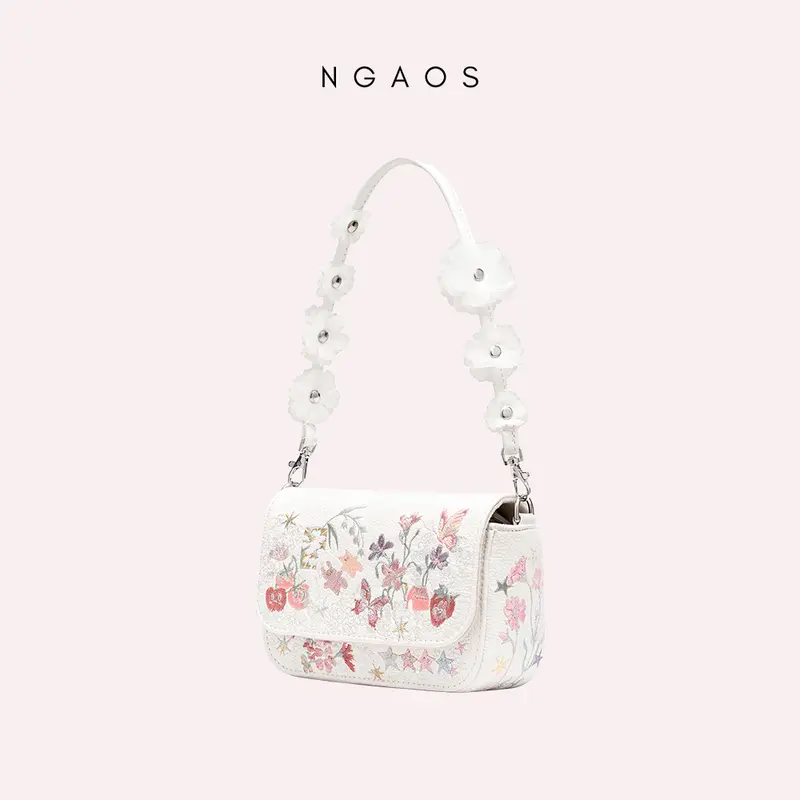 Túi Xách Nữ NGAOS Rosie - Thêu Thủ Công - Vegan Leather 3