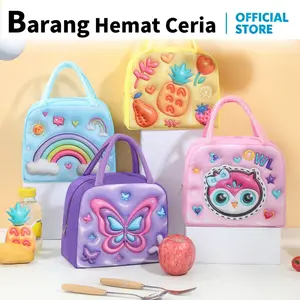 Tas Bekal Karakter Lucu H1063 Tas Penyimpanan Makanan Travel Premium Tahan Panas Lunch Bag Box Cooler
