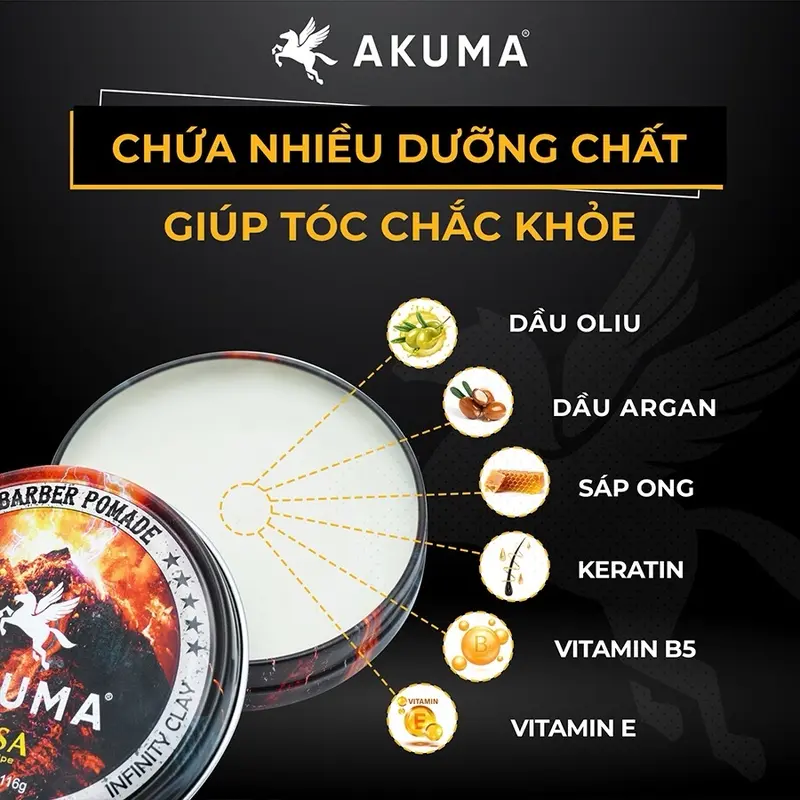 Sáp vuốt tóc AKUMA INFINITY CLAY 116g tặng 1 lược Chăm Sóc Tóc Dưỡng Tóc sap vuottockho spider wax tơ nhện roug seasalt xốp nam sap  vuottoc sáp  tơ vu 2