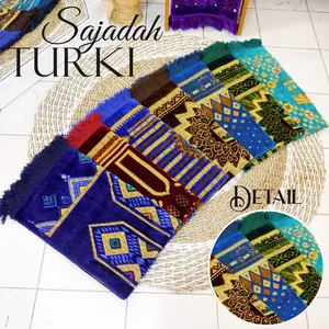 Sajadah Turki Super Spigel Turkey Motif Multicolor Bulu Lembut Ukuran besar 70x110 Muslim Haji Umroh