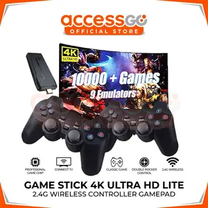GAME STICK M8 4K UltraHD 10.000+ Retro Games Portable Console GAMEBOX 2.4G Wireless HADEEMI TV BERGARANSI RESMI