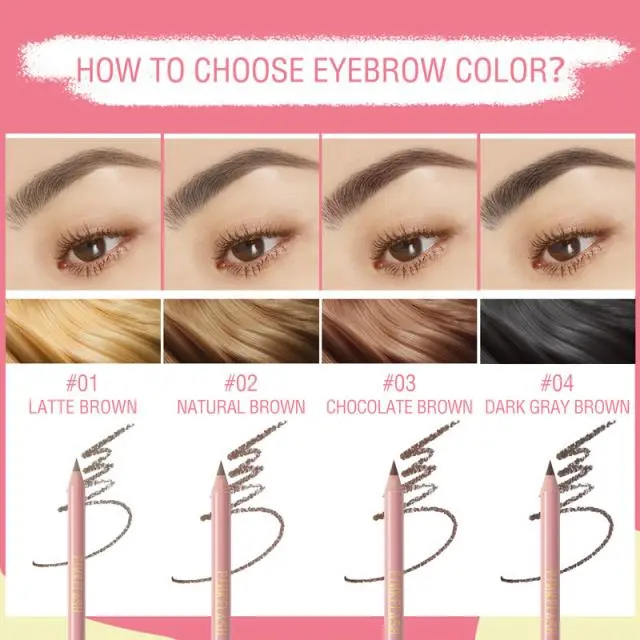 PINKFLASH Chì kẻ mày mềm bền không thấm nước phong cách cổ điển 10g Trang Điểm Cosmetic Nữ 3