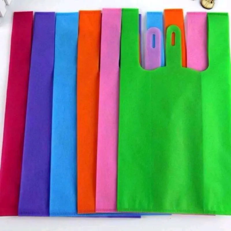 50 pcs Eco bag sando bag plain reusable non-woven vest bag