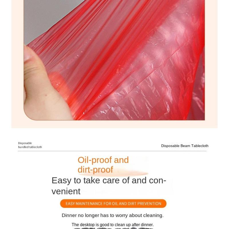 Product Introduction of 10pcs Universal 1.2/1.4/1.6/1.8M Disposable Drawstring Table Cover Waterproof Oil-proof Disposable Tablecloth Thickened Red Round Tablecloths Party Wedding Picnic 29