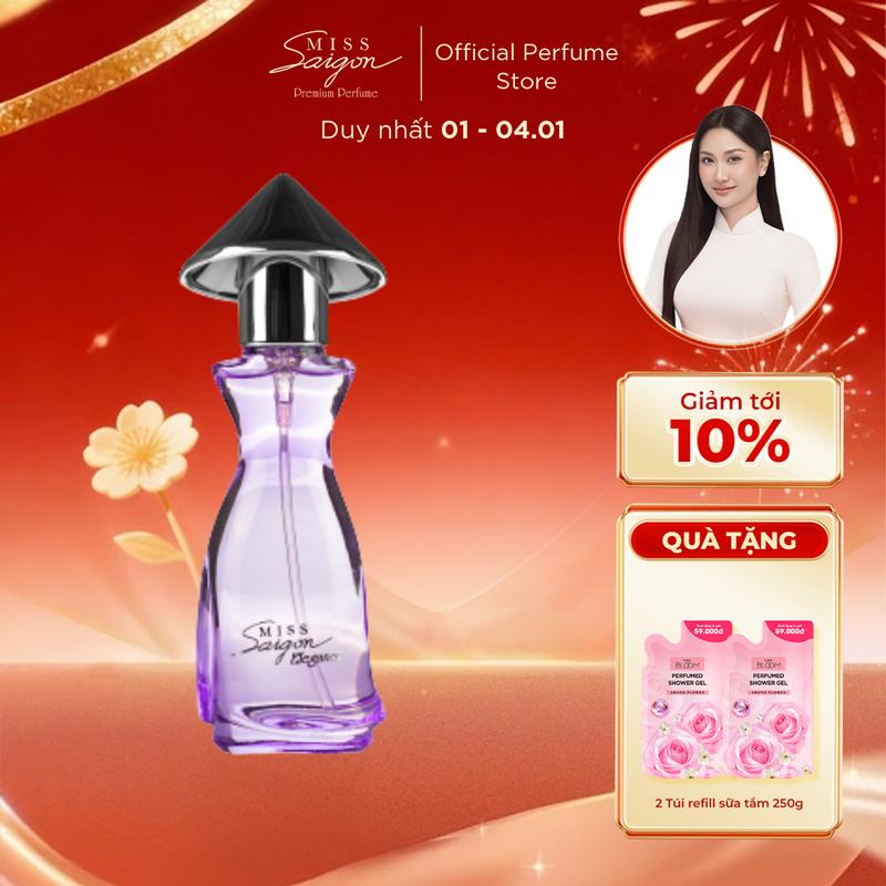  QUÀ TẶNG Lễ tình nhân 14 2 Tết Nguyên Đán  Nước Hoa nữ Miss Saigon Elegance Amethyst 15ml - Hương Quyến Rũ 