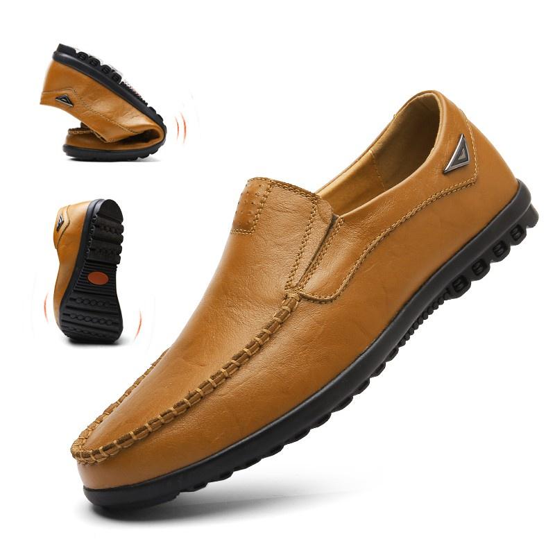 Giày Da Bò Thật Cho Nam, Giày Thời Trang Thường Ngày, Cao Su Chống Trượt Shoes 1