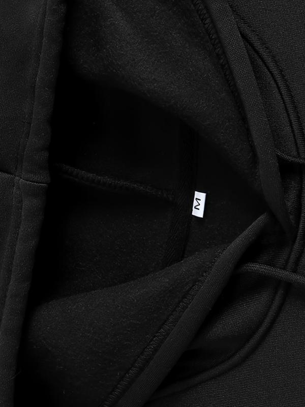 Men's Letter Print Drawstring Hoodie & Pocket Sweatpants Two-piece Set, Casual Long Sleeve Hooded Top & Jogger Pants for Fall & Winter, Men's Two-piece for Daily Wear, Mens Paris Tracksuit, Winter Outfits, 2000s Streetwear Outfits 8
