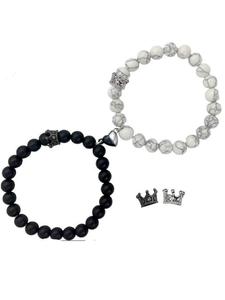 Couple's Crown & Heart Design Beaded Bracelet, Fashionable Jewelry for Women & Men, Trendy All-match & Exquisite Jewelry for Birthday Gift, Valentine's Day, Gift