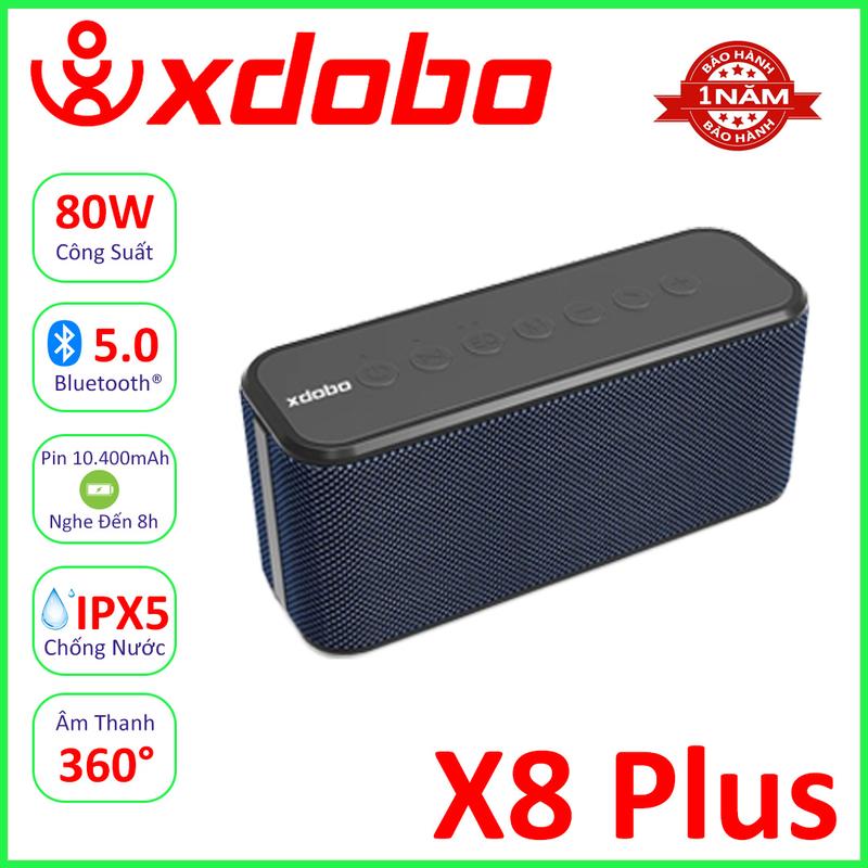 Loa Bluetooth 5.0 Xdobo X8 Plus Công Suất 80W Âm Thanh Vòm Siêu Trầm Chống Nước IPX5 Tích Hợp Viên Pin 10400mAh Củ Loa Nghe Nhạc Không Dây Wireless