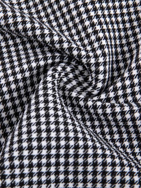 Men's Houndstooth Print Pocket Button Fly Pants, Streetwear Business Formal Slim Fit Pants For Work Office, Summer Outfits 2024, Men's Trousers For All Seasons 5