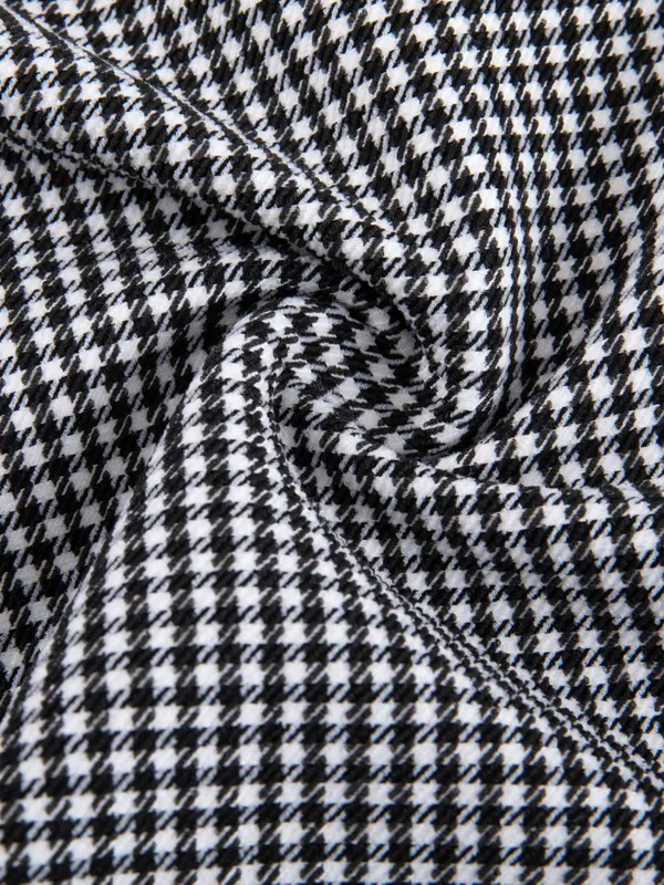 Men's Houndstooth Print Pocket Button Fly Pants, Streetwear Business Formal Slim Fit Pants For Work Office, Summer Outfits 2024, Men's Trousers For All Seasons 5