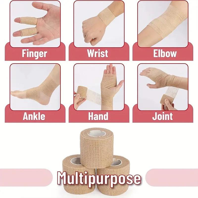 Product Introduction of Self Adhesive Elastic Sports Bandage, 6 Counts/set Elastic Sports Bandage, Sports Protector for Wrist, Ankle, Elbow, Knee, Shoulder, Neck 2