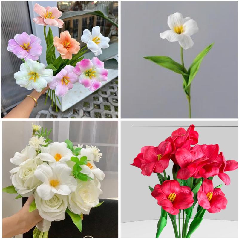 PTG- Combo 5 Hoa tulip Nở cao su non decor phòng, cửa hàng, giống thật 99%