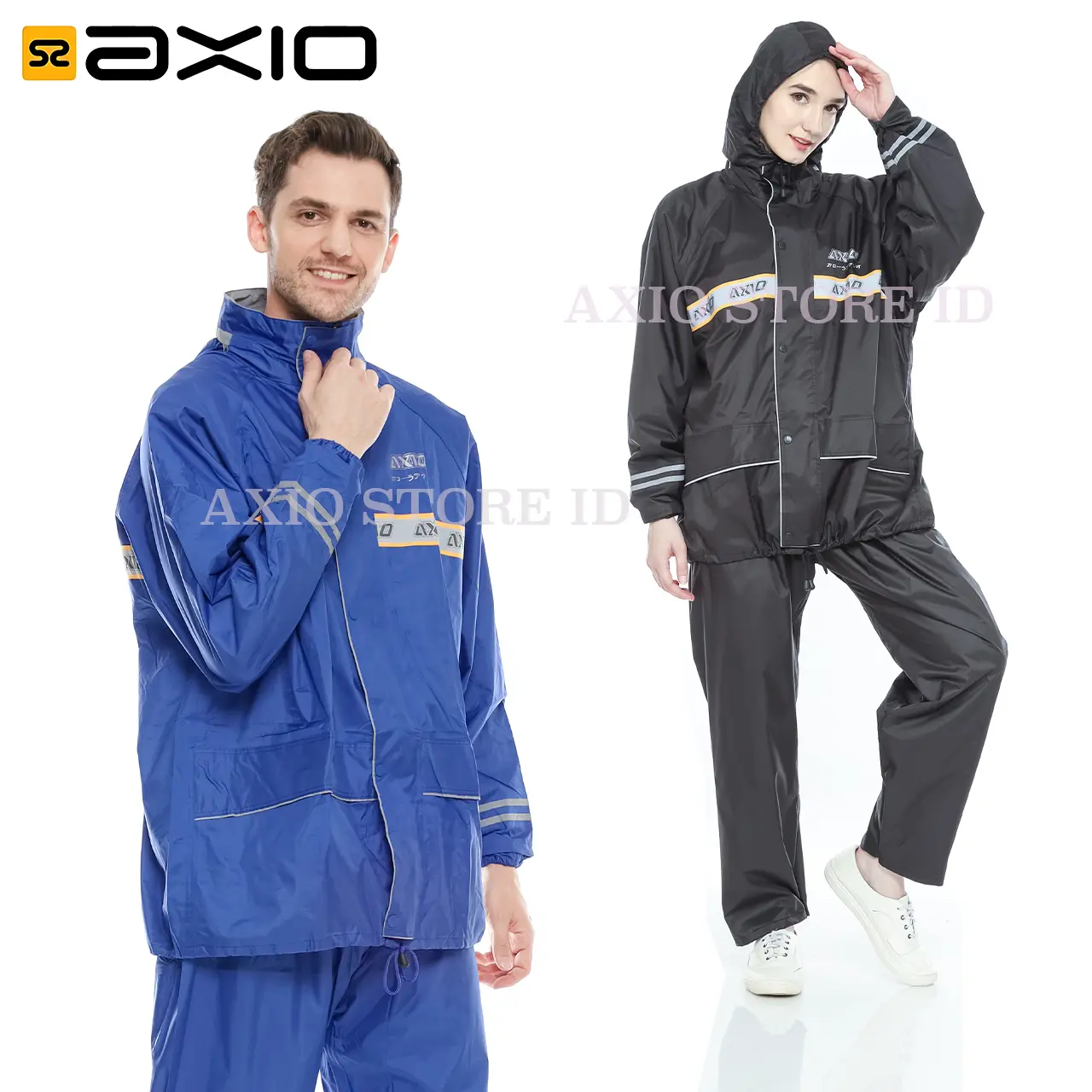 Jas Hujan Pria Axio Model Terbaru Silver Series Anti Bocor Original
