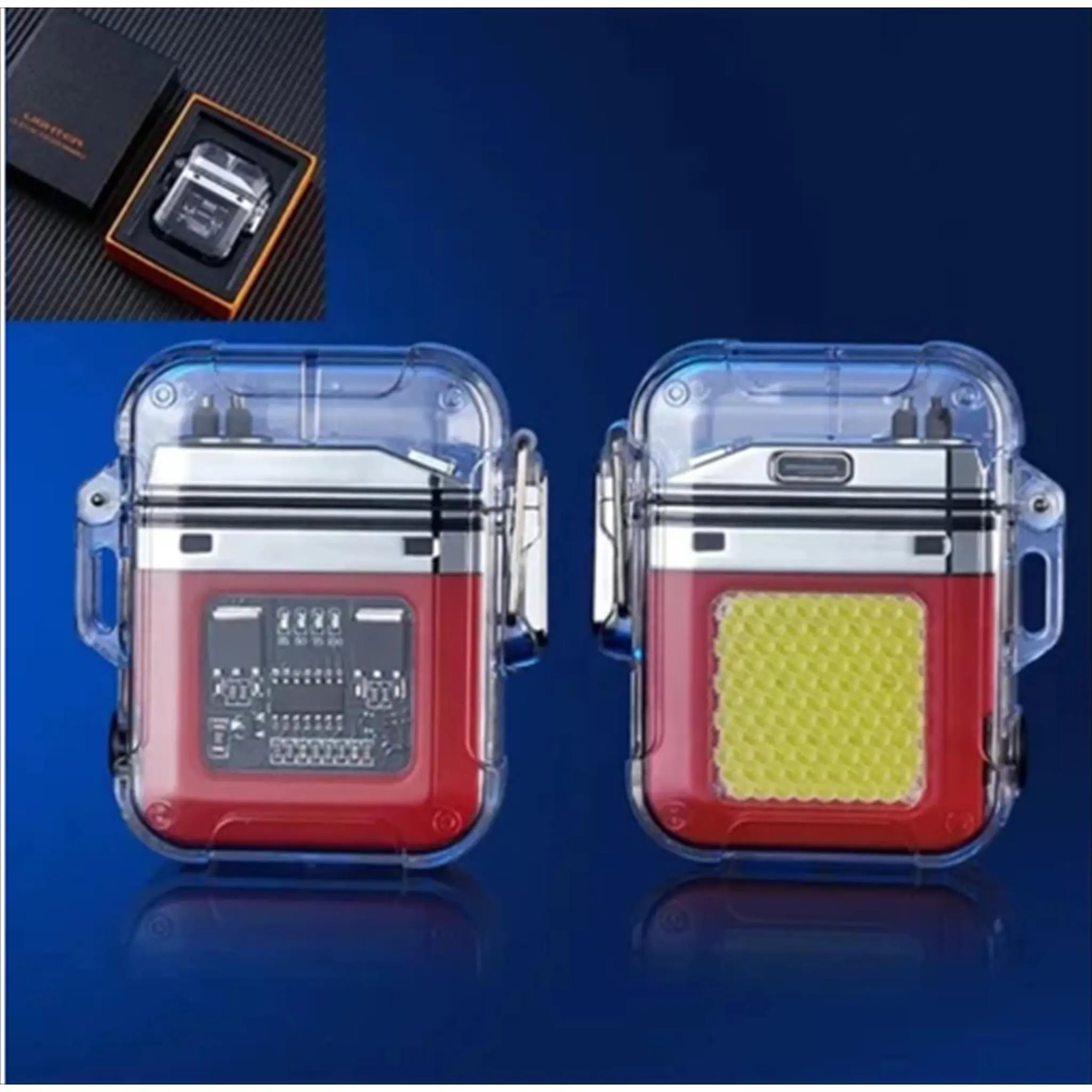 Lighter Elektrik Plasma USB Rechargeable dengan Senter - Waterproof IP7X