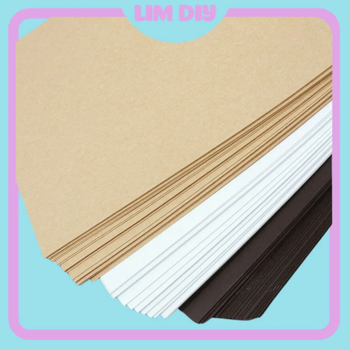 Tập 10 tờ giấy bìa cứng A5/A4/A3 màu đen trắng vẽ tranh, làm craft, handmade LIM DIY
