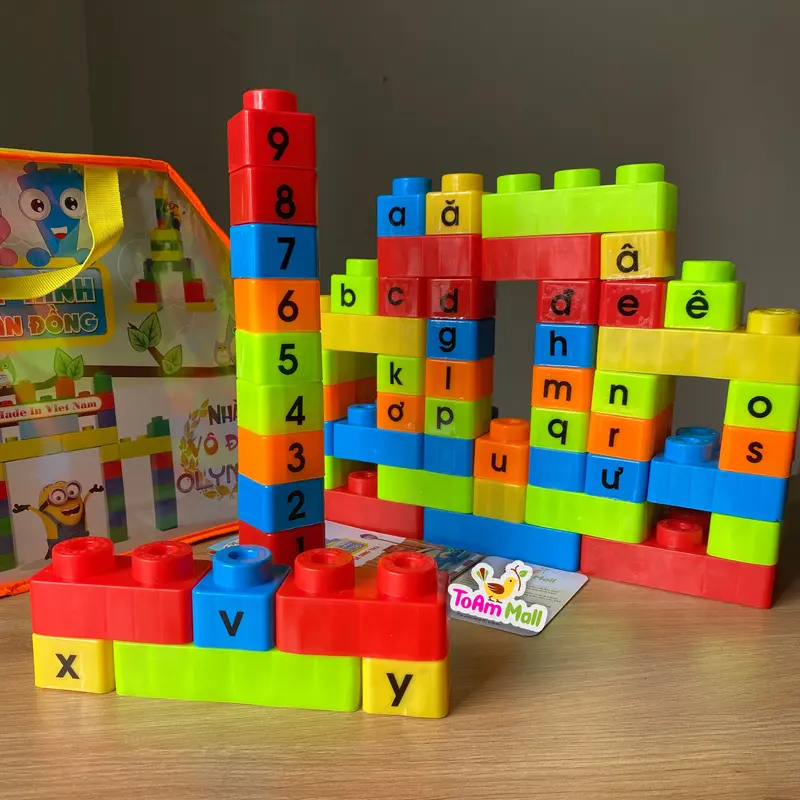 Bộ Xếp Hình Loại To Nhựa An Toàn Hàng Việt Nam Cho Bé Từ 1 Tuổi - Toy, Tháo Lắp 0