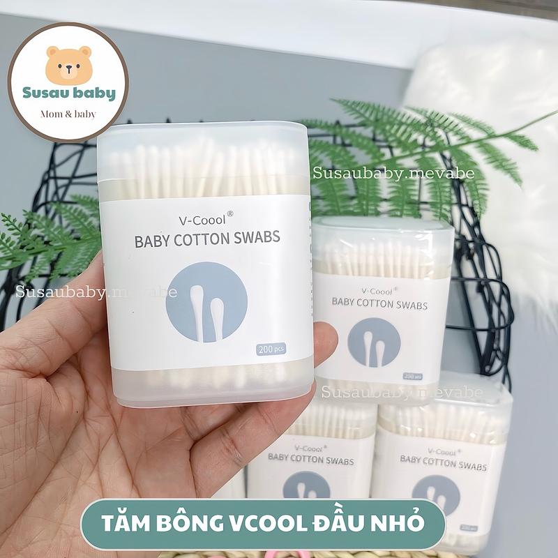 Tăm Bông Vcool đầu nhỏ cho bé , que giấy kháng khuẩn