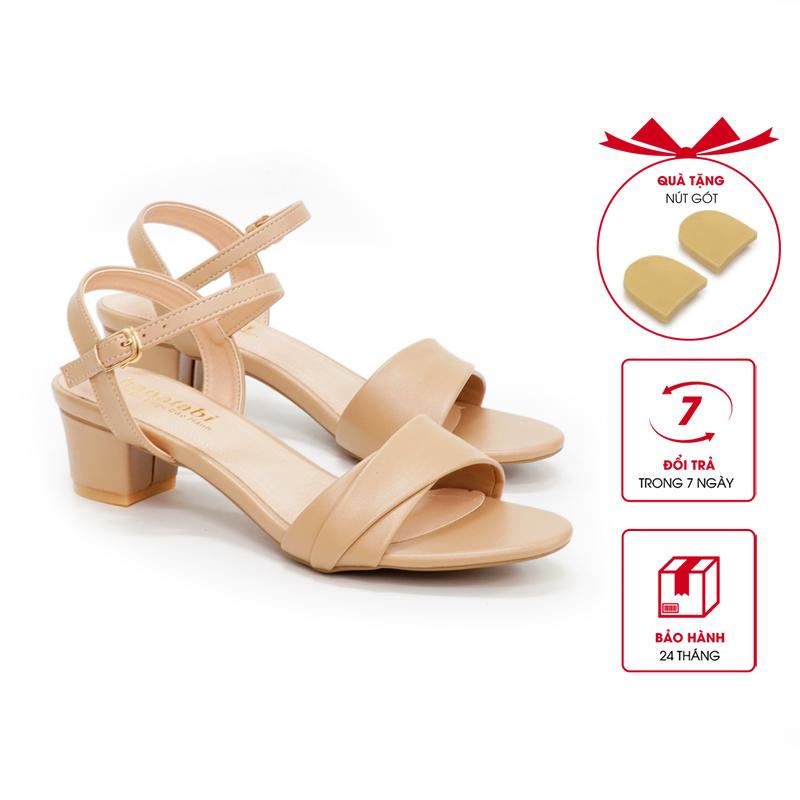 Giày Sandal Nữ Cao Gót 3cm Hanatabi Quai 2 Xếp Hậu C Đế TA Cao Cấp Bigsize (35-41) Mã HNSDG3F930