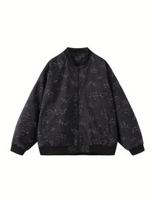 Men's Galaxy/Paisley Print Pocket Zip Up Bomber Jacket, Slim-fitting Casual Comfy Long Sleeve Baseball Collar Outerwear for Daily Outdoor Wear, Fashion Men Clothing for Spring