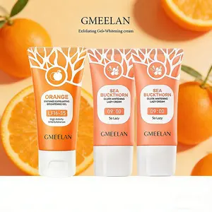 GMEELAN 3PCS Blood Orange Whitening&Exfoliating Gel 50g*2 Peeling Gluta Whitening Lazy Cream 30g*1