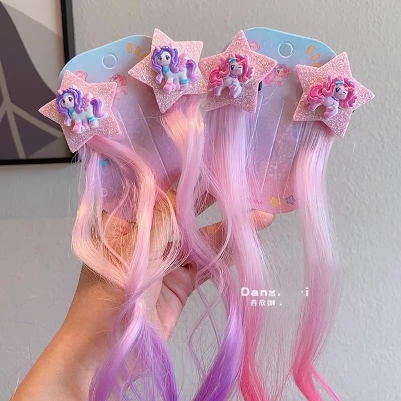 Tóc Giả Trẻ Em, Kiểu thắt bím Tóc, Thiết Kế Ngôi Sao Ngựa Con Nhỏ Của Tôi, Kẹp Tóc, Kẹp Tóc Bện, Dành Cho Bé Gái, Phụ Kiện Tóc Công Chúa, [Thanh Toán Khi Nhận Hàng]