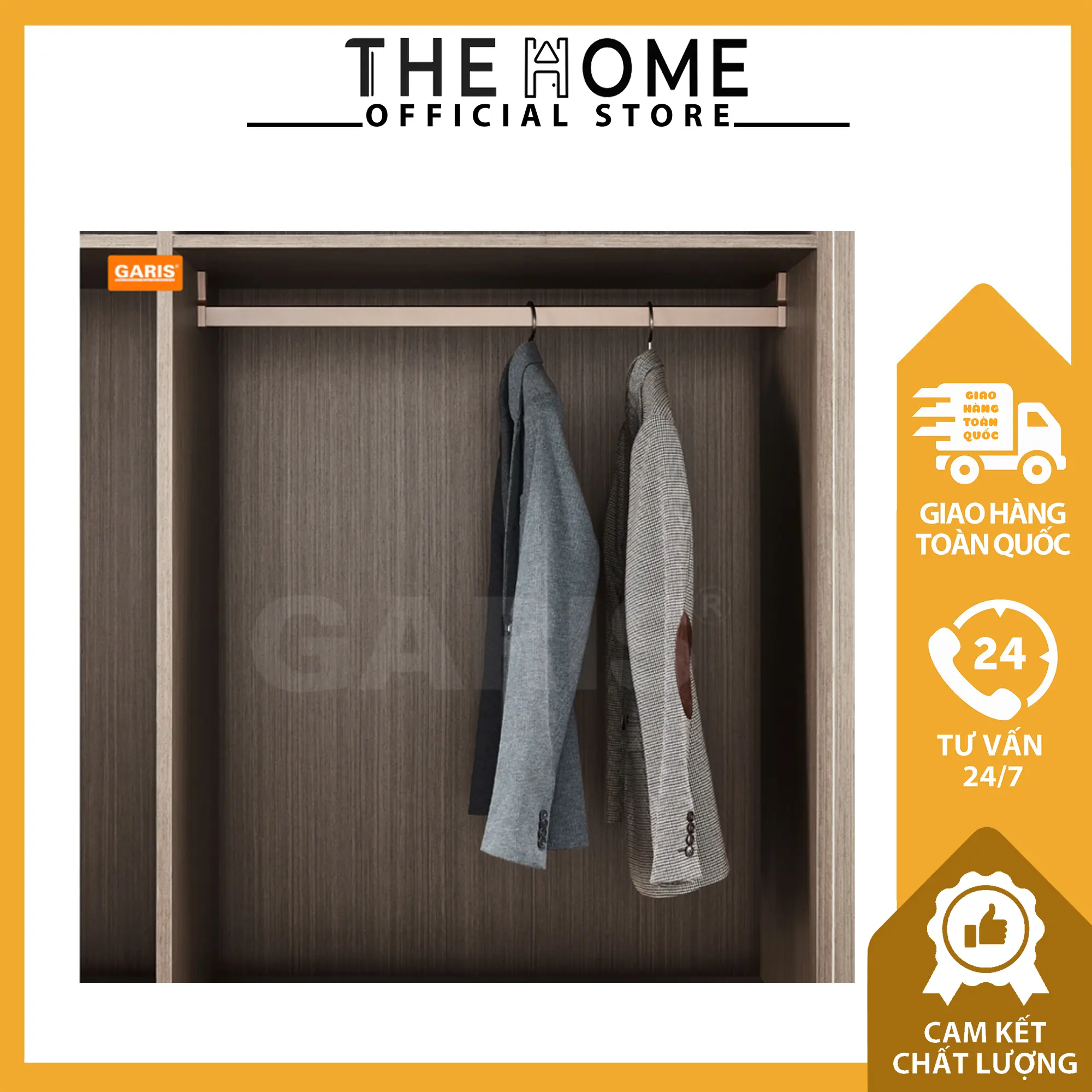 Bộ Giá Treo Quần Áo Cố Định Gw30.Ar/30.Br Thanh Treo Bằng Nhôm, Màu Đỏ Carnelian