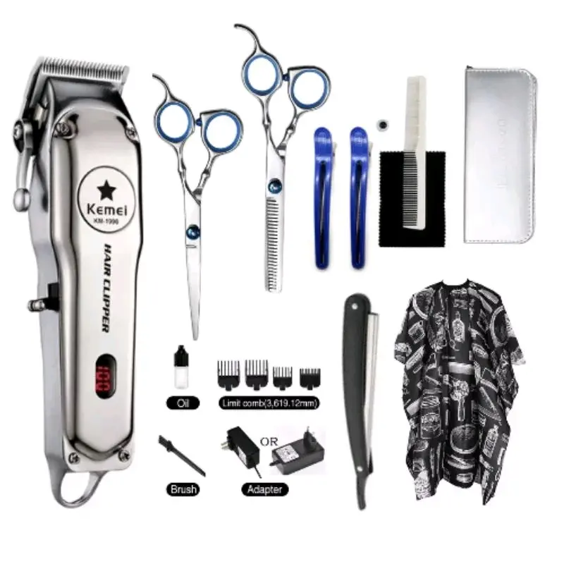 PAKET SET LENGKAP Mesin KEMEI Gunting Razor Jubah Kain Kip Cape potong ...
