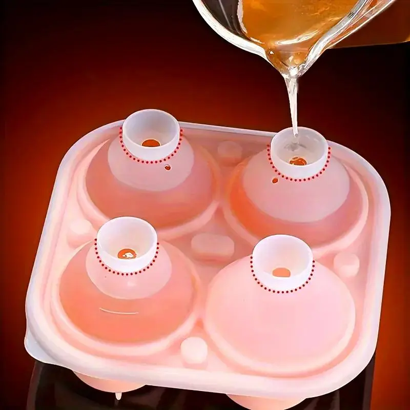 4 Grid Rose Shaped Ice Cube Mold, 1 Count Multi-purpose Chocolate Jelly Ice Molds, Kitchen Refrigerator Supplies for Bakery 2