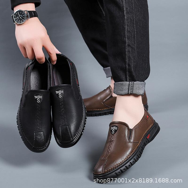 Giày Da Công Sở Nam Giới Bộ Sưu Tập Xuân Thu Mới Thoáng Khí Thoải Mái Đế Mềm Chống Trượt Thích Hợp Cho Người Già Và Bố Cỡ Lớn Có Sẵn haruta loafers dép bánh mì chống trơn trượt xam sneaker