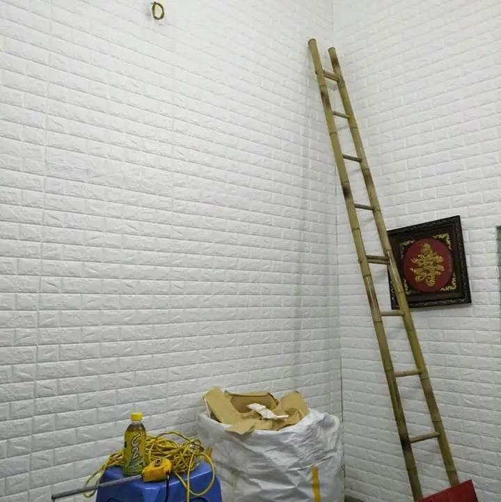 Combo 10 tấm Xốp Vân Gạch màu Trắng khổ lớn 70x77cm dày 3mm 1