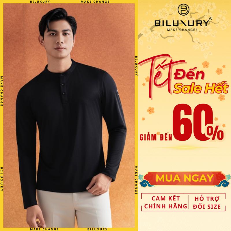 Mua 3 Áo Giảm 50% [Hàng Mới 2024] Áo Giữ Nhiệt Nam Áo Thun Dài Tay Biluxury 8ATOT403 Áo Thu Đông Nam co giãn 4 chiều, thoải mái Form Slimfit Menswear