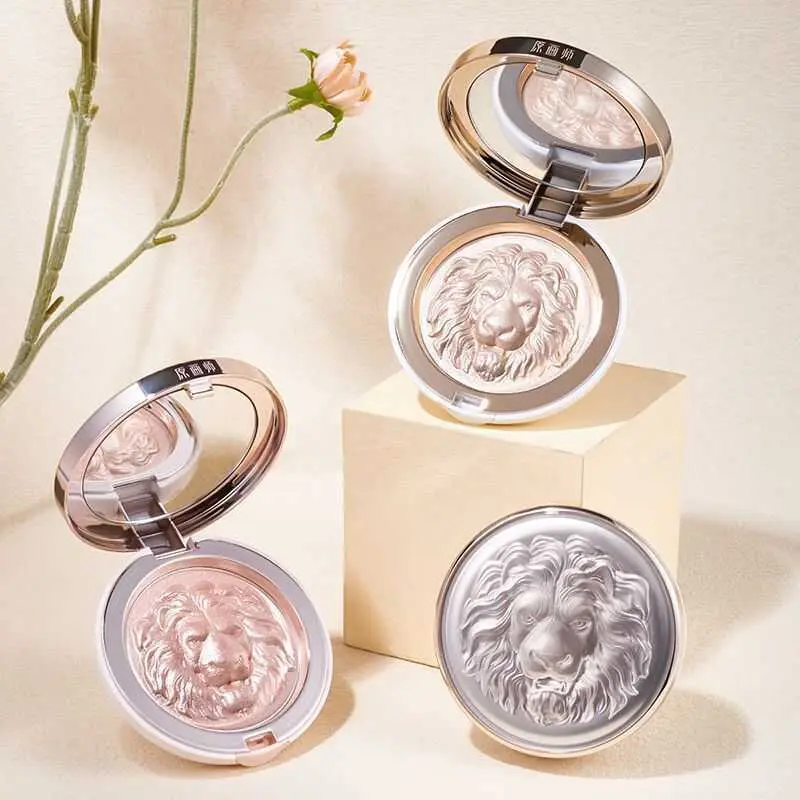 The original painter lion high light nose repair color makeup plate powder blusher ginger integrated finishing touch face fine flash Bronzer Cosmetic kaleidos  contour