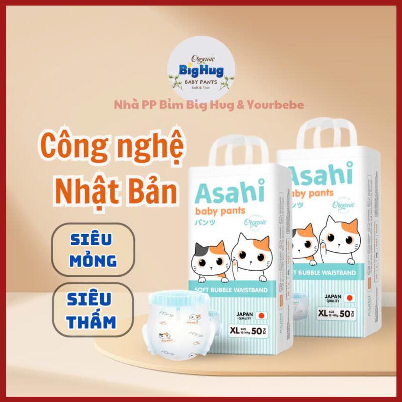 ( ASAHI - Sale ) : 100 quần  form bo có miếng dán sau Asahi ( Combo 2 bịch ) tã/Bỉm Asahi Nhật Bản mỏng, mềm, thấm hút tốt. Đủ size M -3XL . Chống tràn hiệu quả Voi Women