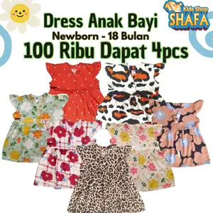 PAKET BUNDLING TEBUS MURAH / DRESS BAYI PEREMPUAN USIA 3-18 BULAN / BAJU BAYI PEREMPUAN / BAHAN  RAYON VISCOSE / ORIGINAL SHAFA KIDS