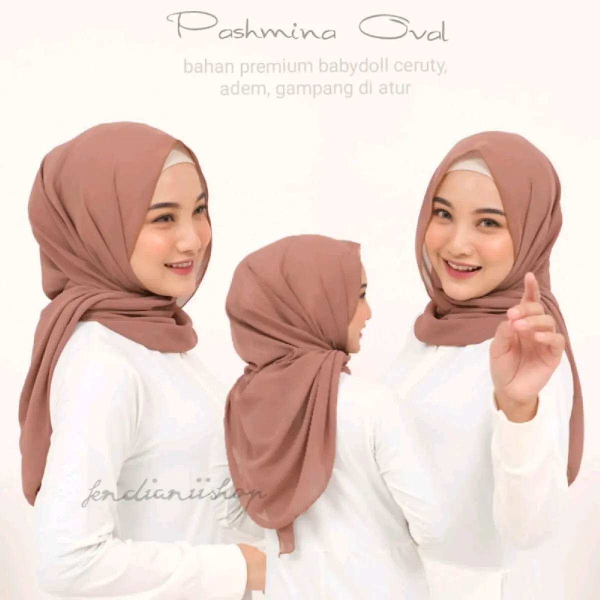 Pashmina OVAL 50rb 3pc pashmina ceruty babydoll pashmina instan Muslim Jilbab